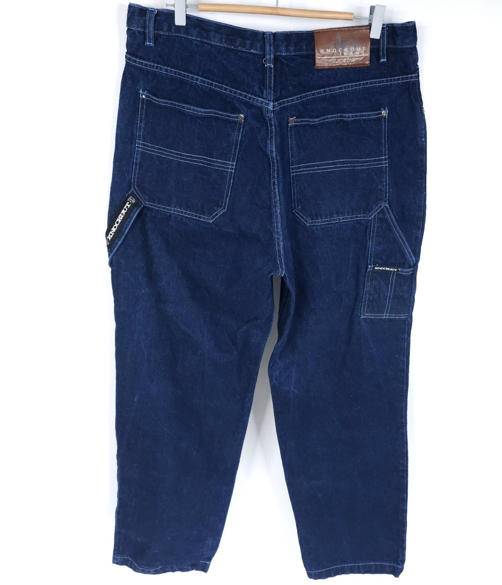 VTG Knockout Baggy Jeans Mens 36x33 Blue Pants Skater Carpenter Grunge Y2k Baggy